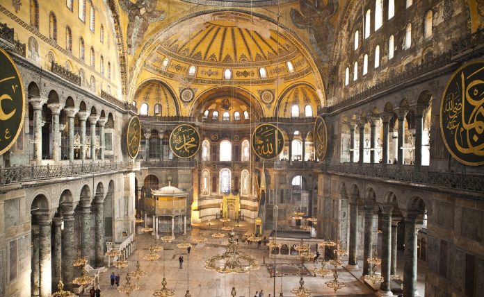 Abdülmecid Dönemi İstanbul Ayasofya Camii Tamiratları .Hagia Sophia Aghia Sophia Ayasofya Istanbul Turkey Photograph