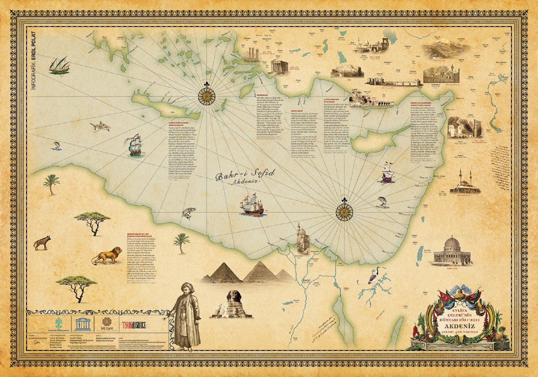 Evliya Çelebinin Dünyası Haritası. Kimdir Hayatı Ve Seyahatnamesi Kitabı Osmanlı Topraklar Gezmiş Kişi